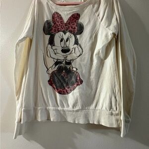 Disney Cream Sweatshirt with Minnie Mouse Design